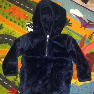Faux Fur body Blue Cat & Jack jacket 18mo